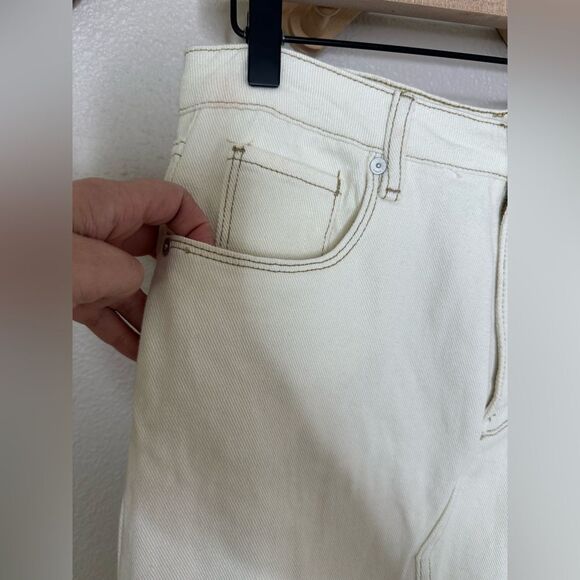 Blank NYC Denim Maxi Slit Skirt Sz 26 Ecru Off White - Picture 4 of 8